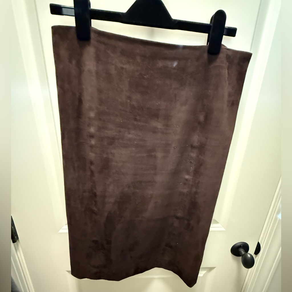 Classic, A-Line, Brown Suede Skirt By Carlisle
